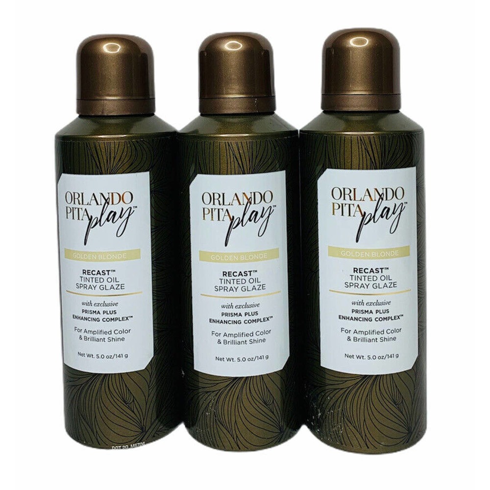 NEW Orlando Pita Play Recast Tinted Oil Spray Glaze Golden Blonde Shine 3 Pack